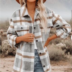 FORE Women's Plaid Shacket Large